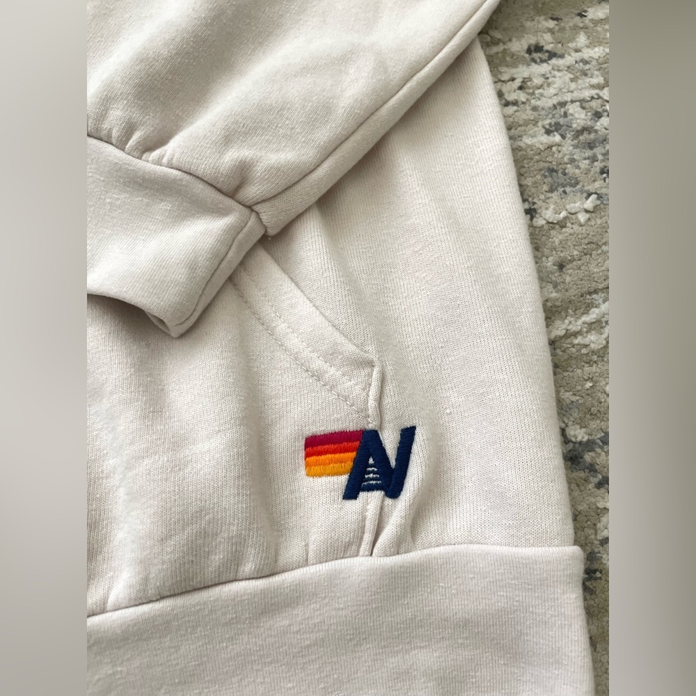 Aviator Nation Wave Stripe 4 Pullover Hoodie Relaxed Unisex S Dove Charcoal - Picture 3 of 10